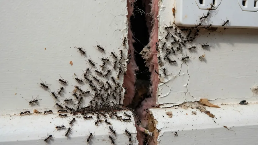 Ants in wall cavities