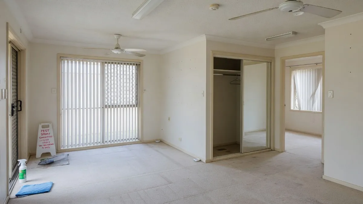 Empty rental interior before an end-of-lease pest spray