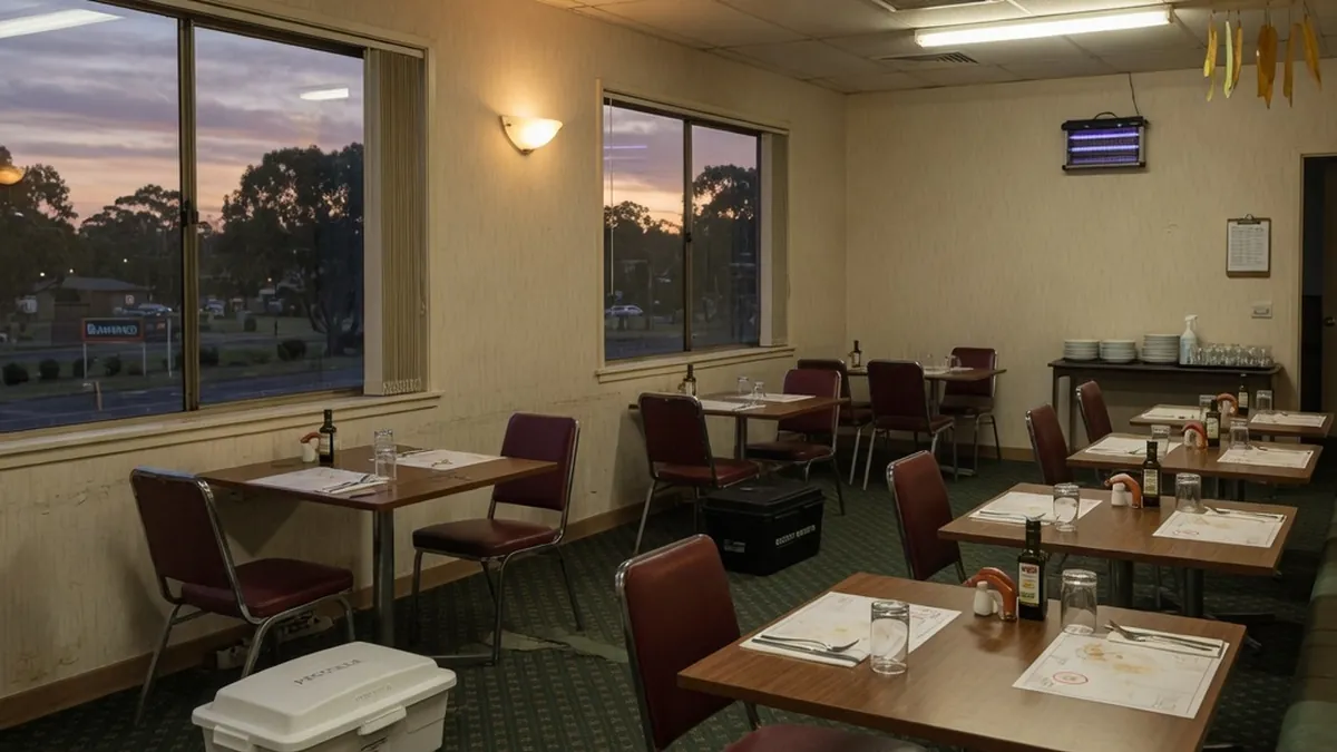 Hospitality dining room after hours